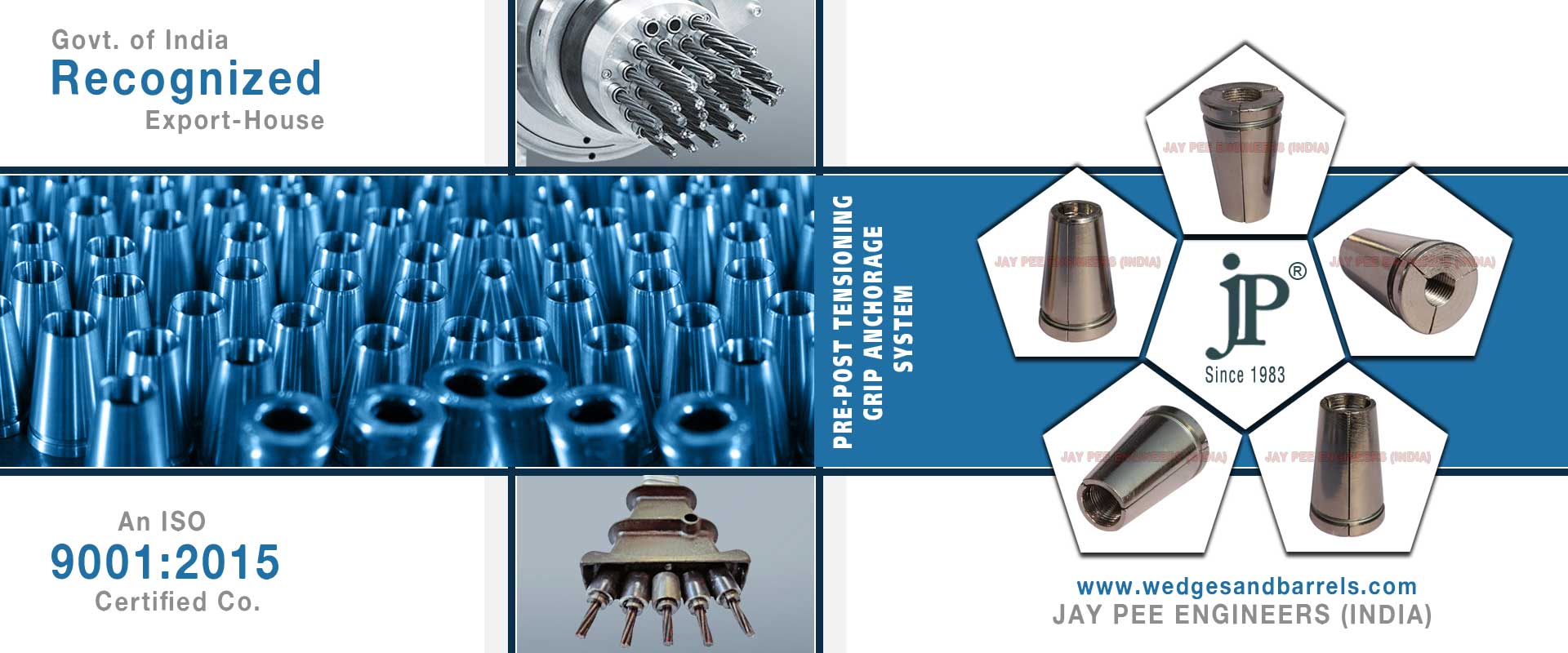 Pre Post Tensioning Wedges manufacturers exporters in india punjab ludhiana